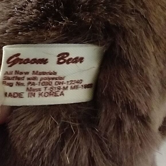 AMERICA WEGO Groom Teddy Bear Plush Vintage Stuffed Animal Korea Textured Brown. - Picture 9 of 16